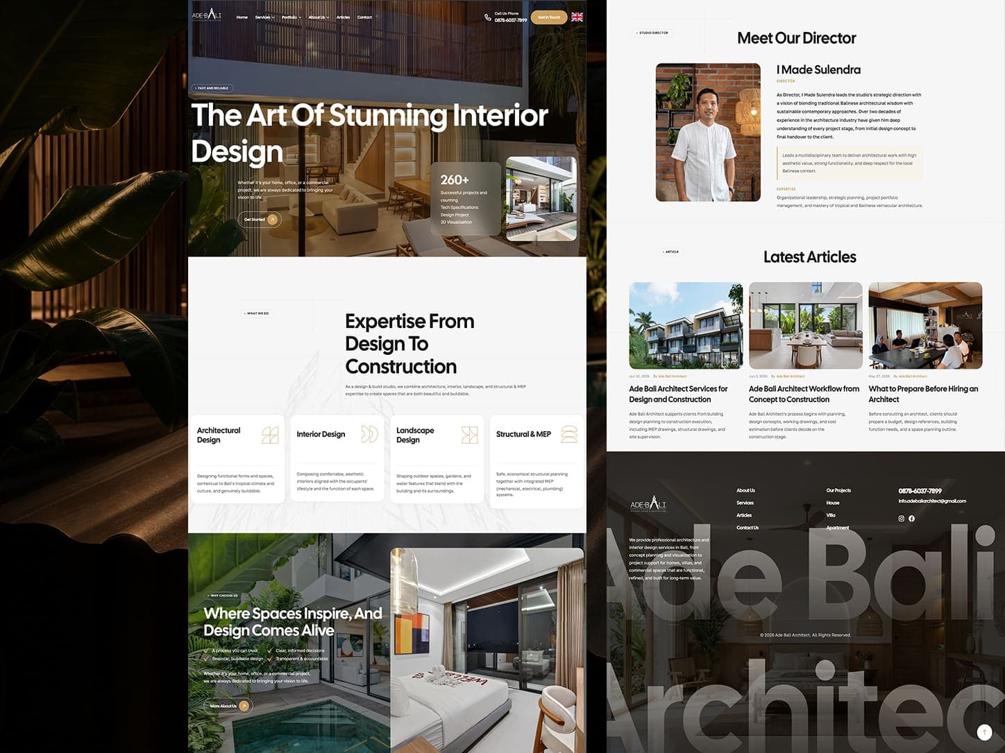 Architecture studio portfolio with project showcase